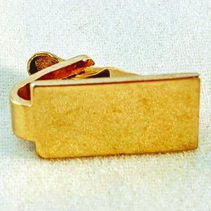Gold Tone Tie Clip Vintage Modernist Mid Century
